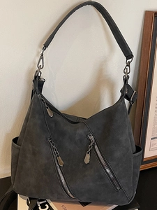 Sac Cabas Vintage en Cuir PU pour Femmes Grande Capacité Sac à Bandoulière Minimaliste Sac Hobo Rétro Avec Surpiqûres Sac de Voyage