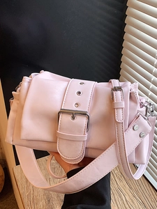 Korean Style PU Leather Baguette Bag For Women Large Buckle Underarm Shoulder Crossbody Bag Chic Daily Commuting Handbag