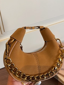 Sac à Bandoulière Mini en Cuir PU Avec Chaîne Dorée Design Élégant à Surpiqûres Pour Un Usage Quotidien Et Les Déplacements Urbains