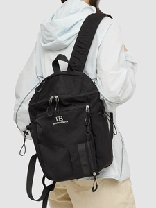 Lightweight black hiking backpack with large capacity for outdoor travel and school use