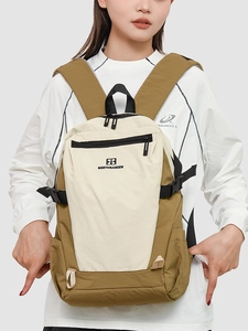 Lightweight nylon outdoor backpack with contrast panel design and adjustable side buckles
