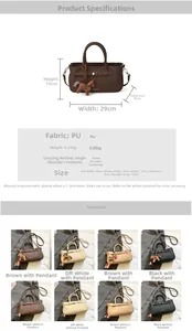 Detailed size guide and specifications for minimalist PU leather shoulder bag with dimensions