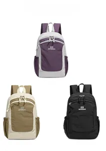 Outdoor backpacks in purple grey, khaki white and black colors with minimalist design