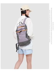 Outdoor hiking backpack with double decker design shown from a rear view perspective