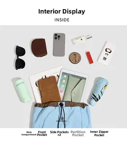 Detailed interior view showing large capacity and multi-pocket compartments of the backpack