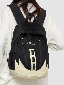 Sac à Dos de Mode en Tissu Oxford Imperméable Bloc de Couleur pour Femme Sac d'École Décontracté Voyage Étudiants