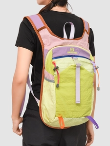 Sac à dos de randonnée extérieur léger et imperméable au design patchwork multicolore