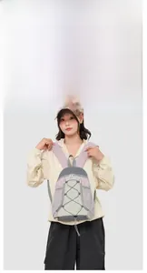 Sac à dos de loisirs extérieur avec design color-block et détails de cordon élastique
