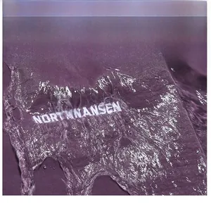 Macro shot of purple waterproof fabric with droplets and white logo on casual backpack