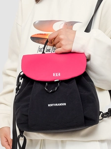 Minimalist casual contrast backpack with large capacity and drawstrings for daily commute