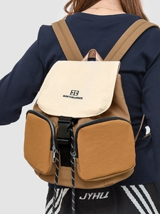 Waterproof large capacity backpack with drawstring closure and stylish color-block design