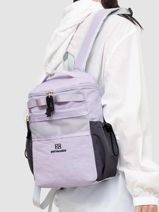 Waterproof lavender and grey lightweight backpack for hiking and outdoor travel