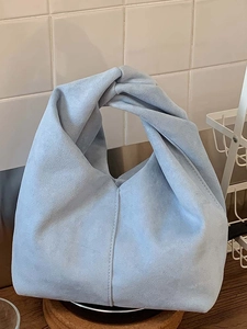 Women Fashion Pleated Cloud Handbag Knot Handle Urban Minimalist PU Leather Large Capacity Shoulder Underarm Tote Bag For Daily