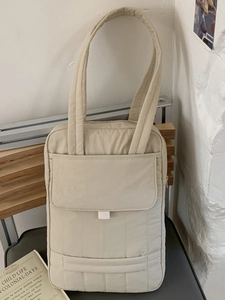 Women Large Capacity Quilted Padded Tote Bag Minimalist Lightweight Commuter Shoulder Bag For Laptop Tablet Work Daily Use