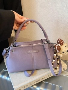 Fashion Women Large Capacity PU Leather Crossbody Bag Urban Minimalist Stitching Shoulder Bag With Plush Bear Pendant Commuting Small Square Bag