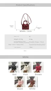 Detailed view of creative shirt-collar shaped PU mini crossbody bag in multiple colors