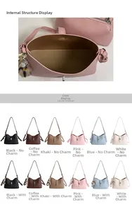 Internal structure and color options for large lychee leather bucket bag with silver hardware