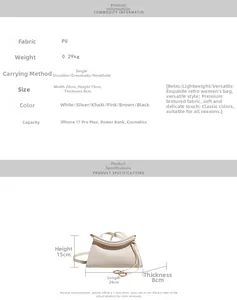 Tableau des tailles et dimensions pour le sac à bandoulière minimaliste en cuir PU