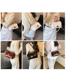 Collage de sacs à rabat chics en blanc, rouge, noir et marron avec ferrures dorées