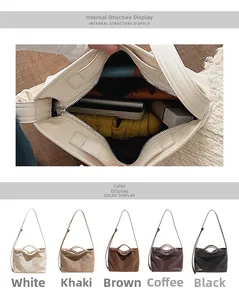 Detail showing spacious interior and five color options of this minimalist tote bag
