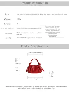 Tabella delle taglie dettagliata per la borsa minimalista in pelle PU con dimensioni