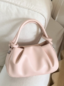 Borsa a Mano Minimalista Plissettata da Donna Ruched Cloud Tracolla Retrò in Pelle PU Crossbody con Manico a Nodo