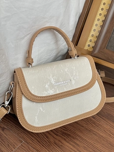 Sac Bandoulière Femme Mode Urbain Minimaliste Couleur Contrastée Cuir PU Petit Sac Carré Avec Poignée Sac à Épaule Quotidien