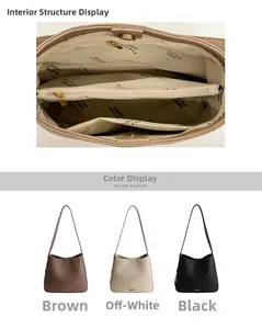 Vue détaillée du compartiment intérieur et de la doublure logo de ce sac seau rétro