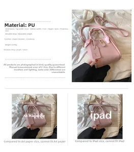 Dimensioni della borsa a secchiello rosa con larghezza 23cm, altezza 18cm e tracolla regolabile