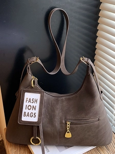Sac Cabas de Grande Capacité en Cuir PU Vintage pour Femmes Sac à Épaule Rétro Avec Bandoulière Réglable Sac à Main de Navettage