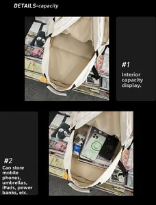 Detail view of the spacious inner compartment showing storage for iPad and gadgets