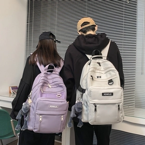 Large Capacity Nylon Student Backpack For High School University Multi-Pocket Harajuku Style Casual Travel School Bag For Men Women