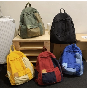 Detailed collection of minimalist canvas backpacks in five stylish color combinations