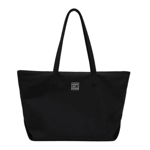 Classic black nylon tote bag with MODIFEI shoulder straps for students and commuting