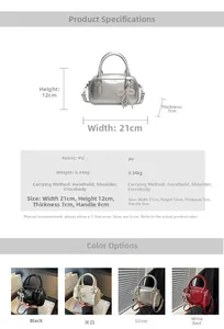 Detailed size specifications for the vintage burgundy oil wax leather Boston handbag