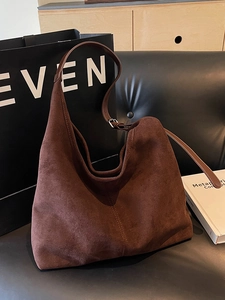 Sac Tote Femme PU Aspect Daim Grande Capacité Sac Hobo Rétro Épaule Commuter Polyvalent Sac Sous le Bras Avec Pochette Assortie