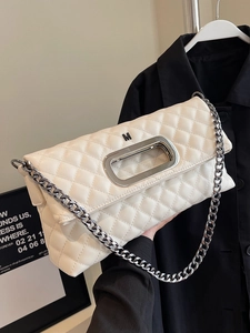 Mode Gesteppte Tragetasche Für Damen PU Leder Kette Umhängetasche Mit Metallgriff Minimalistische Pendler Schultertasche