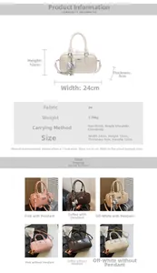 Detailed size specifications and weight info for the stylish PU leather bowling handbag