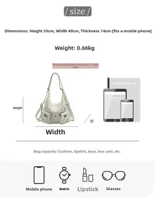 Detailed dimensions of the cream tote bag with 33cm height and 40cm width specifications