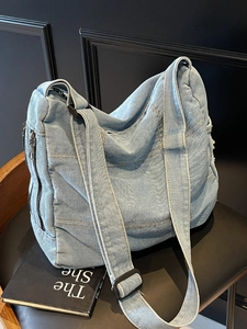 Minimalist PU Large Capacity Shoulder Bag With Topstitching Vintage Crossbody Tote Bag For Women Daily Work Office Travel