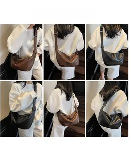 Detail shots showing the soft leather tote bag worn by a model from multiple perspectives