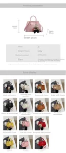 Spécifications de taille et options de couleurs pour le sac seau en cuir PU femme