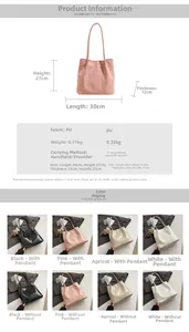 Tableau des tailles détaillé pour sac cabas en similicuir avec dimensions et couleurs