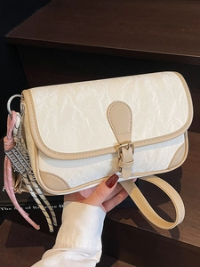 2025 Neue Mode PU Leder Unterarmtasche Für Damen Minimalistische Kontrastfarbe Kleine Quadratische Schultertasche Casual Pendler Umhängetasche