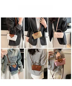 Collage of chic nylon crossbody bags in multiple colors shown on models in daily life