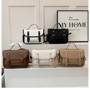 Classic messenger bags in five colors with lychee grain leather and double buckle design