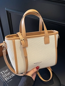 Women PU Leather Woven Texture Bucket Bag Niche Design Handheld Crossbody Bag Commuter Fashion Tote Shoulder Bag Versatile Purse