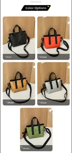 Detailansicht kompakter Tyvek Umhängetaschen in Schwarz, Orange, Khaki, Silber und Grün