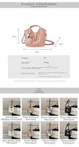 Tableau des tailles détaillé et options de couleurs pour ce sac seau en cuir PU chic