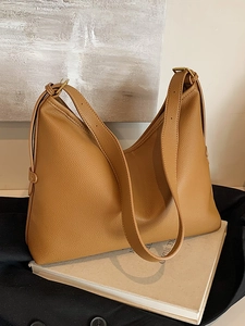 Large Capacity PU Leather Hobo Crossbody Bag For Women Fashion Pebbled Minimalist Tote Bag Versatile Commuting Shoulder Bag